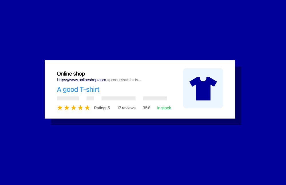 Display of e-shop products.